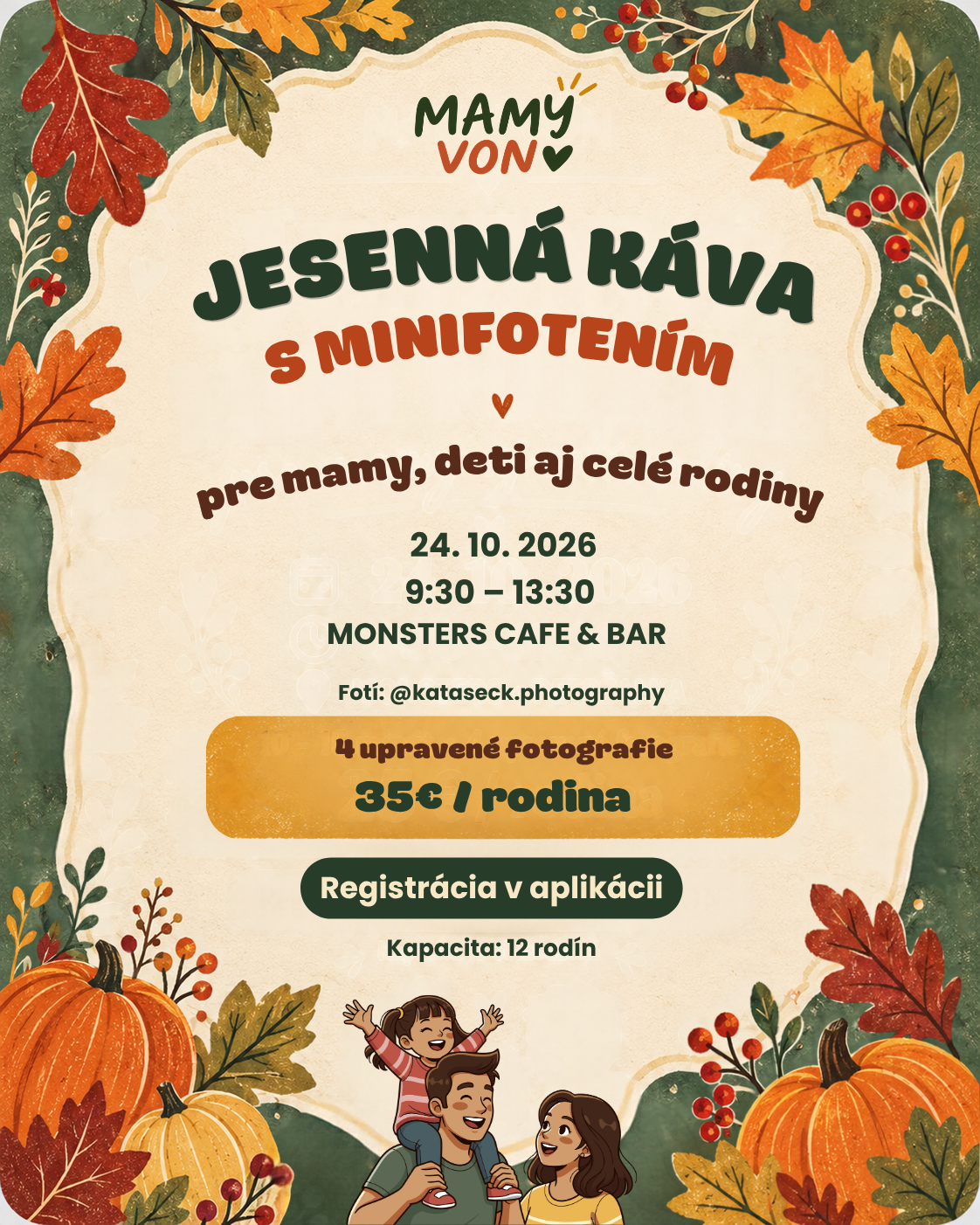 Jesenné rodinné fotenie MAMY VON, 24. október 2026
